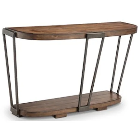 Demilune Sofa Table with 1 Bottom Shelf